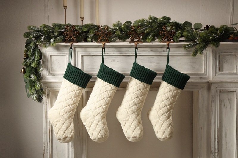 Knitted Christmas Stockings Large Size Cable Knit Holiday Decorative Gifts